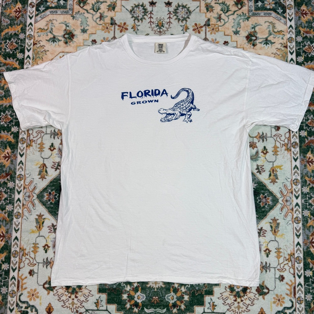 Florida Grown Alligator Graphic T-Shirt Mens 2XL White‎